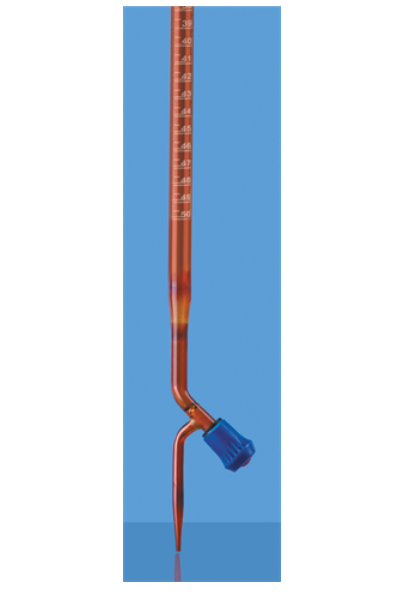 Burettes Rotaflow Key with PTFE Needle Valve Amber